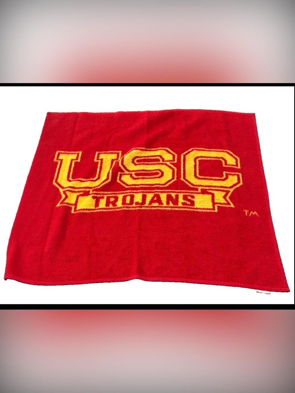 Vintage Biederlack USC Trojans Blanket 46 X 54 Made In The USA EUC Stadium Gear